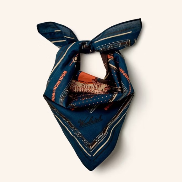 Adult Western Graphic Cotton Bandana - Woolrich x Target Navy - Picture 2 of 5